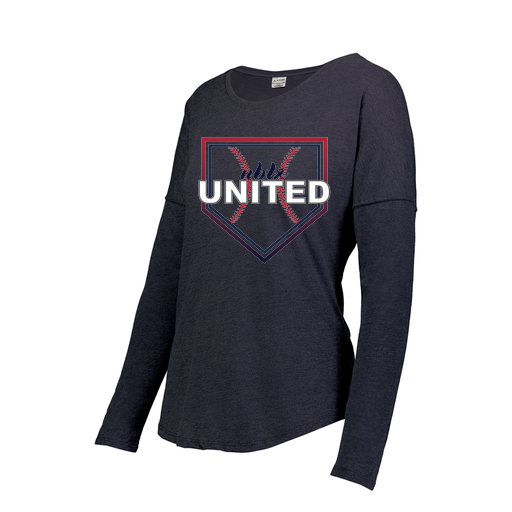 [FTLCUBNV-FAXS-LOGO3] Decker Women's Tri-Blend T-Shirt - Long Sleeve (Female Adult XS, Navy, Logo 3)