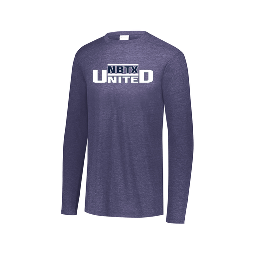 [FTLCUBNV-AXS-LOGO2] Decker Men's Tri-Blend T-Shirt - Long Sleeve (Adult XS, Navy, Logo 2)