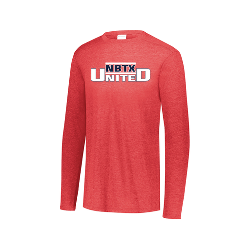 [FTLCUBRD-AXS-LOGO2] Decker Men's Tri-Blend T-Shirt - Long Sleeve (Adult XS, Red, Logo 2)