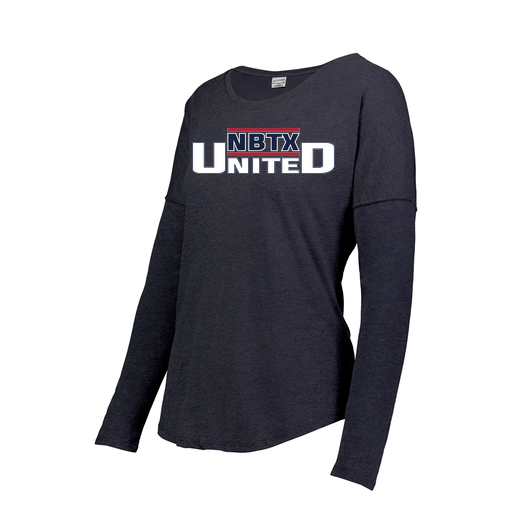 [FTLCUBNV-FAXS-LOGO1] Decker Women's Tri-Blend T-Shirt - Long Sleeve (Female Adult XS, Navy, Logo 1)